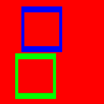 I also put two squares on the template but wanted to expand on this. I wanted to make the shapes more unique and change how they looked more so they would warp when a user moves the shapes around. 