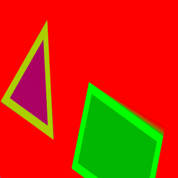 I went back to the original objects and modified the code so it would deform more. The triangle would also rotate on the mouse being moved around the canvas.