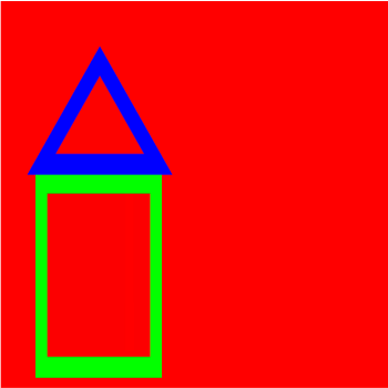 I changed the shapes on the tutorial to a square and triangle and lining them up forms a house as the user moved them around the screen, they would deform even more.